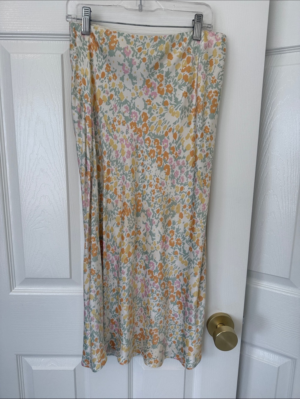 Rails Floral Midi Skirt in Cream with Yellow, Pink & Green